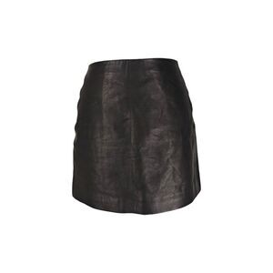 SEZANE Black Lamb Leather Mini Skirt